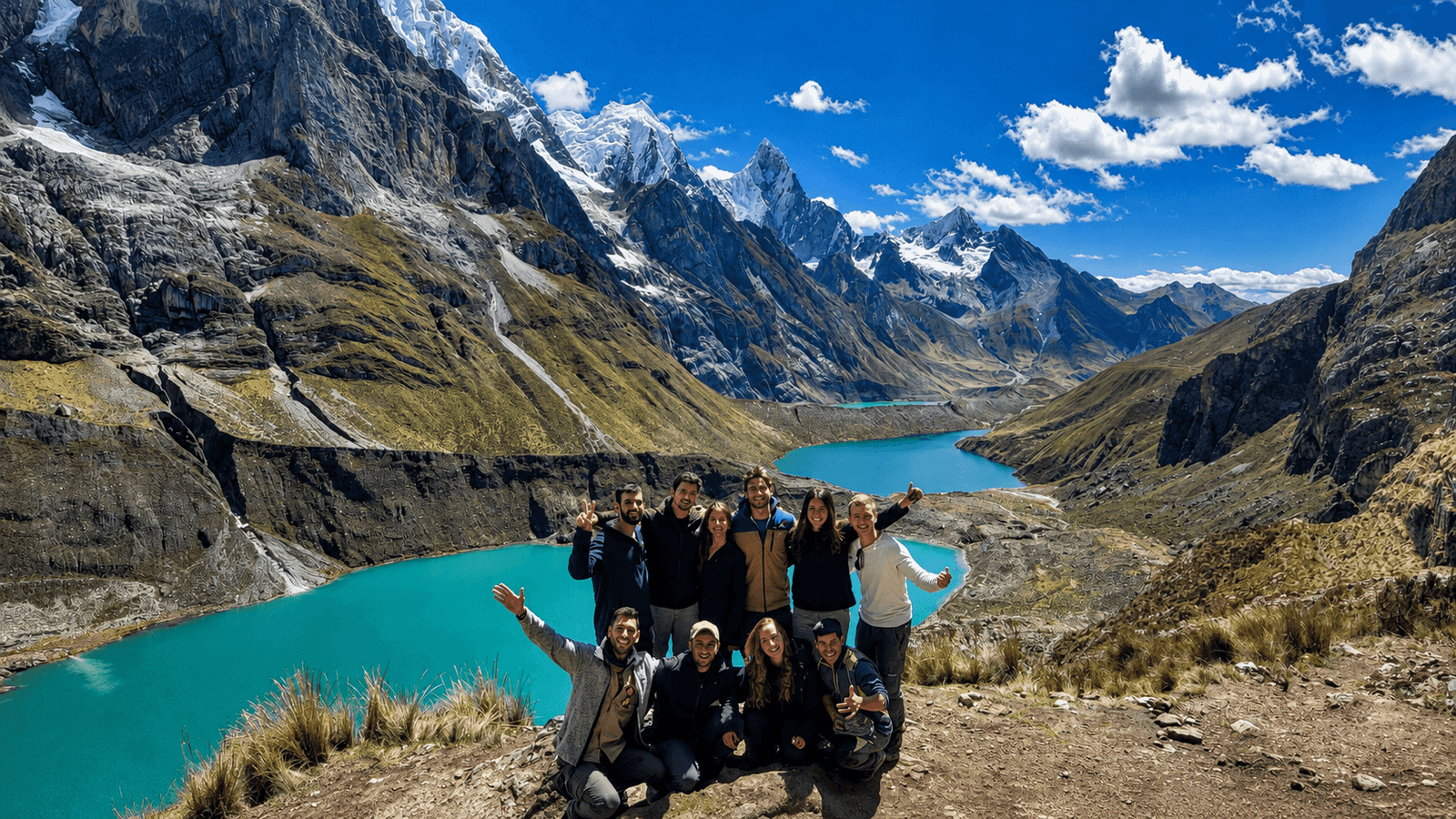 Carhuacocha (4,140 m) → Mirador Tres Lagunas → Paso Siula (4,800 m) → Huayhuash (4,300 m)